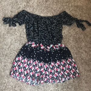Floral off the shoulder romper